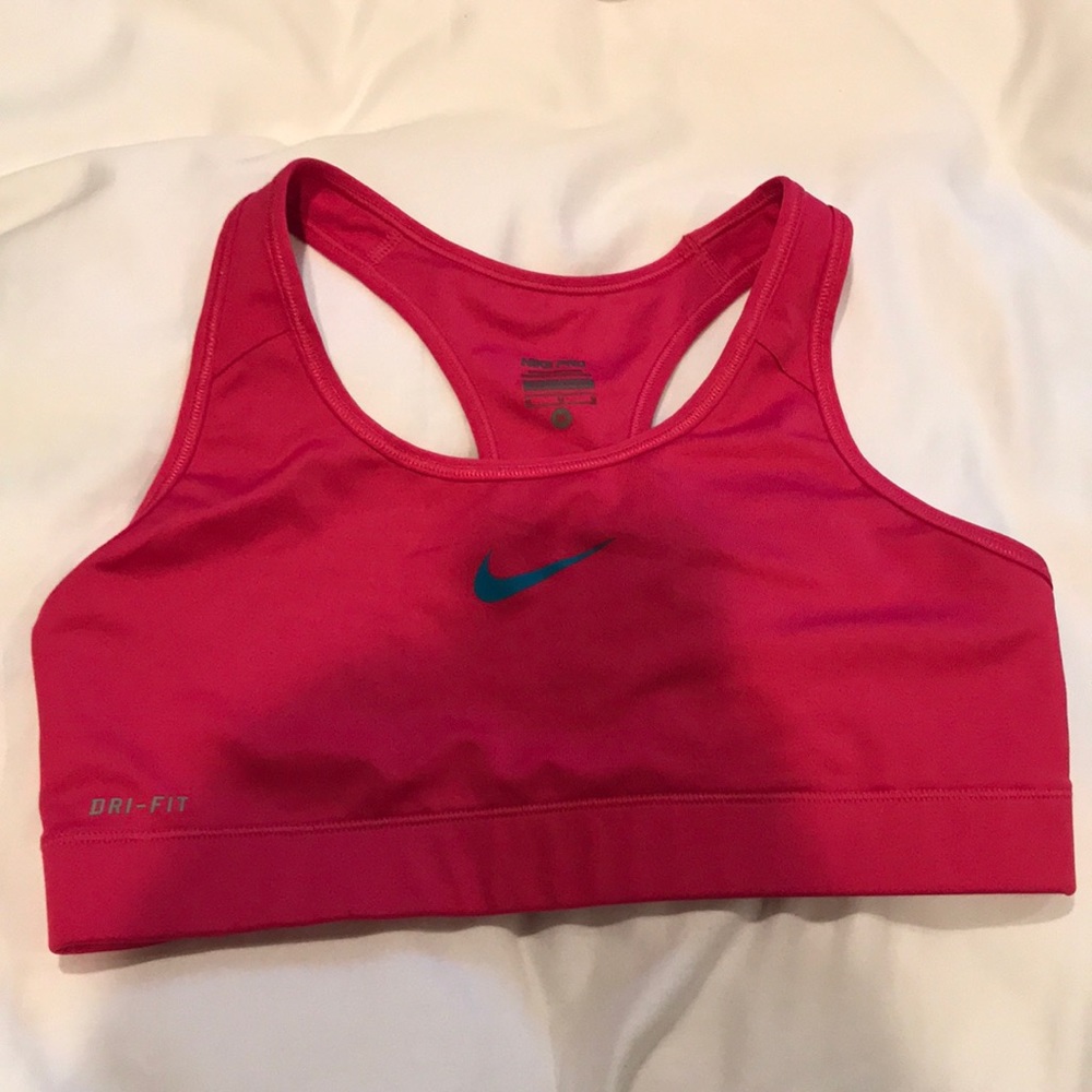 Hot pink nike sports bra